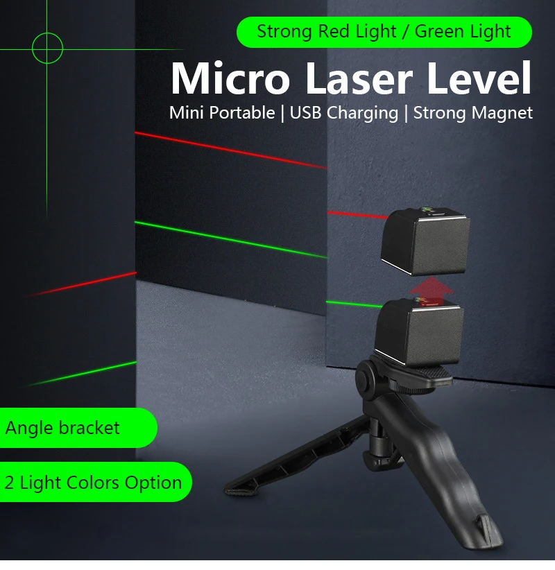 Mini Laser Level Horizontal And Vertical Cross Lines Super Powerful Green/Red Laser Beam Line Indoors and Outdoors Portable