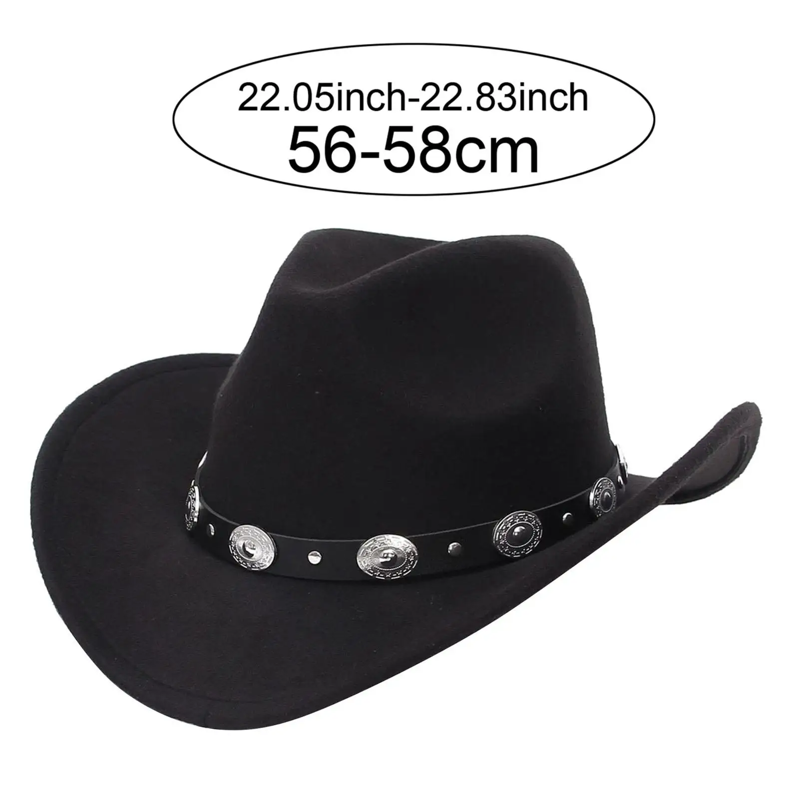 Western Cowboy Hat Sun Protection Hat Costume Accessories Wide Brim Fedora Hat for Outdoor Carnival Performance Fancy Dress image 6