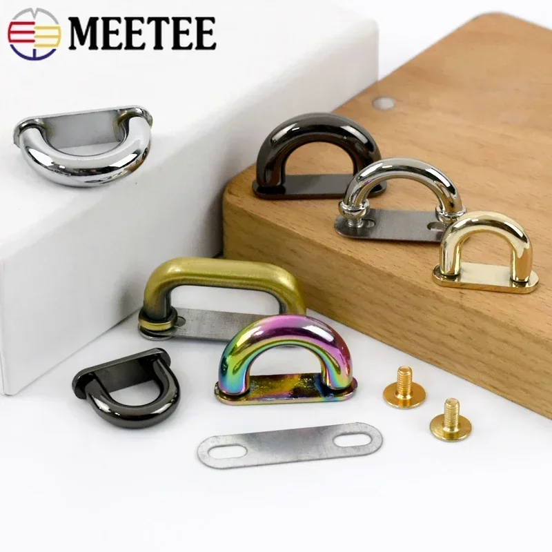 5/10/20Pcs Meetee Metal Arch Bridge Buckle Bag Strap D Ring Hook Handbag Side Clip Handle Connect Screw Clasp Sewing Accessories