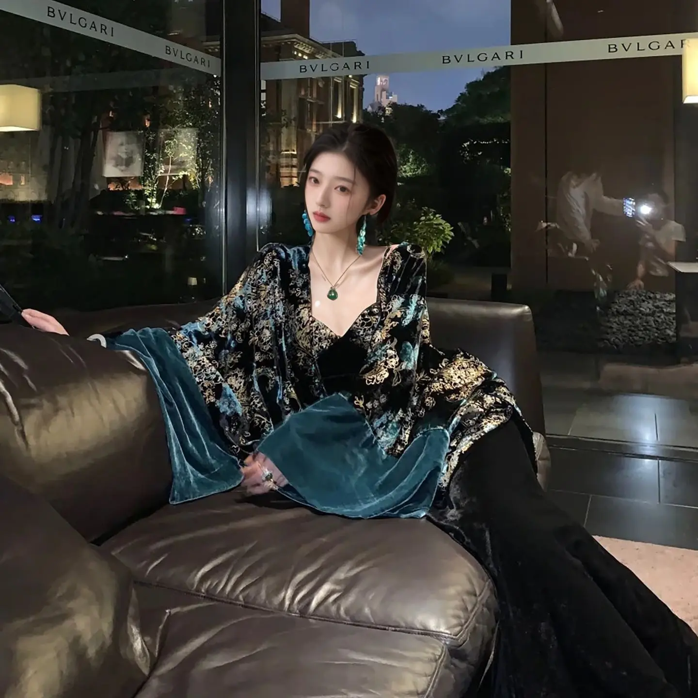 Autumn New National Style New Chinese Suit Women's High-end Heavy Industry Embroidery Contrasting Color Jacket Suspender Dress