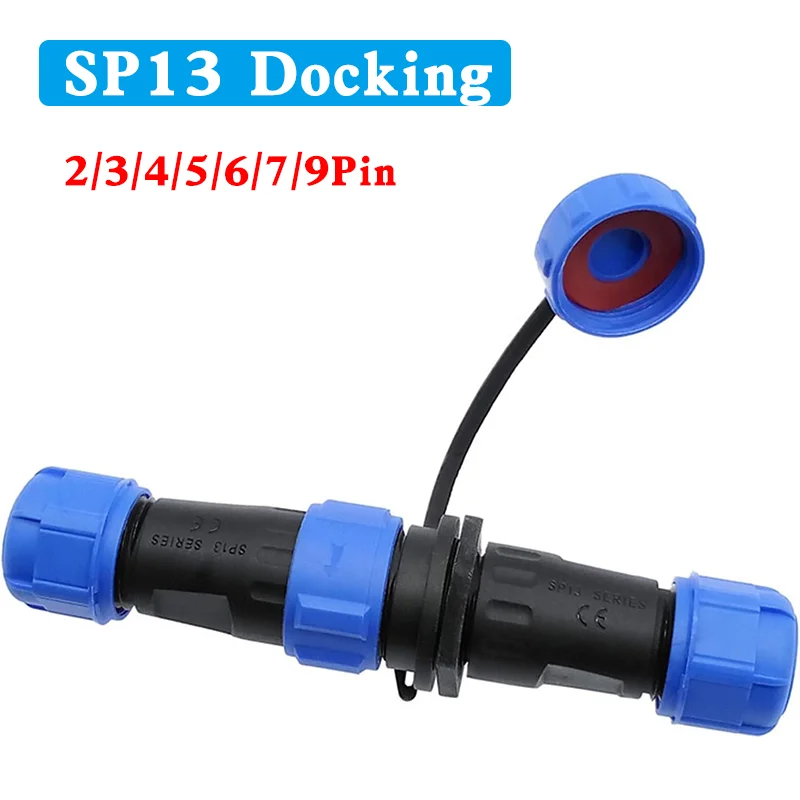 

SP13 IP68 Waterproof Plug Socket 2/3/4/5/6/7/9 Pin Docking Aviation Connector Panel Mount Wire Cable Connector Aviation Plug