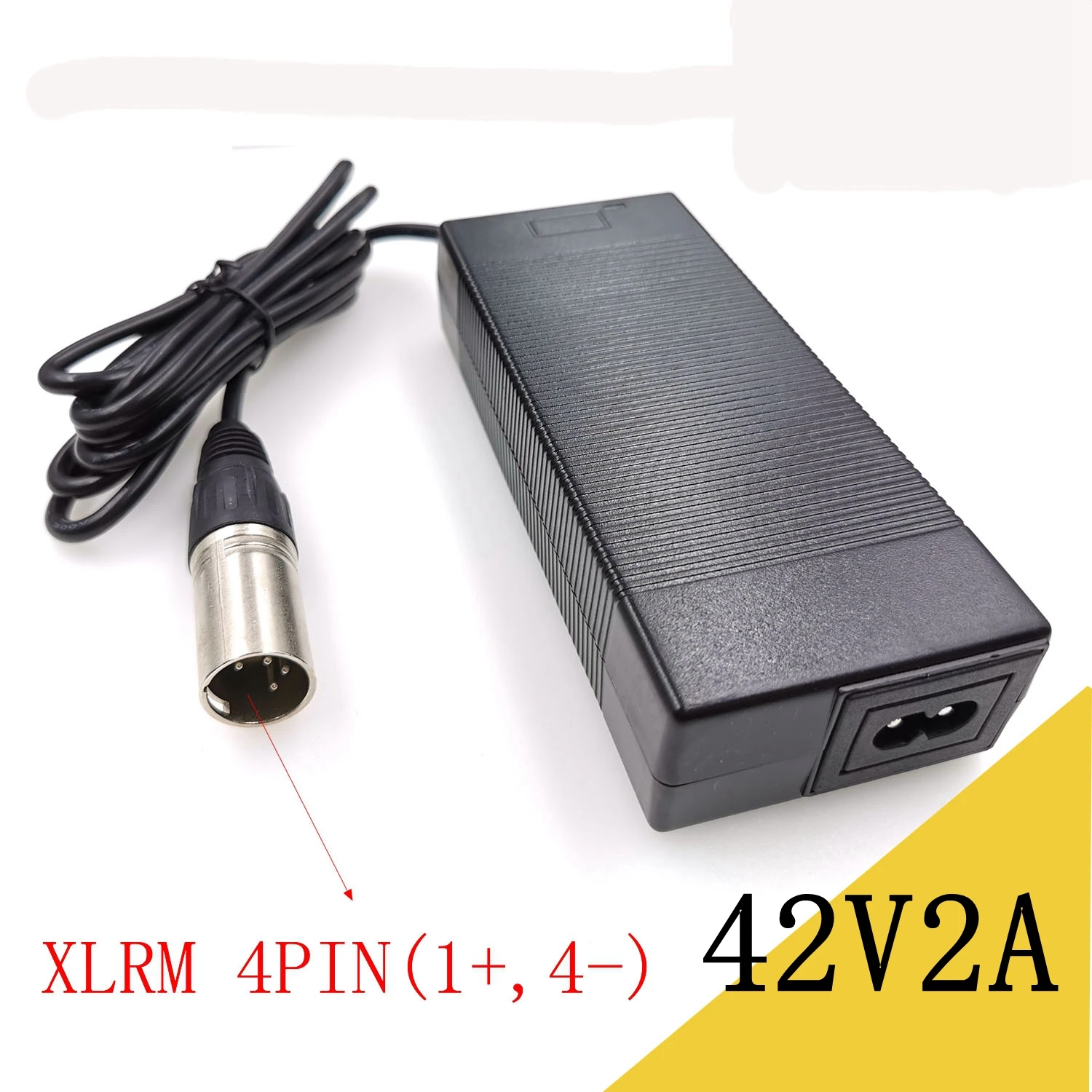 

42v 2A charger for 36v Li-ion battery connector XLRM 4Pin 10S 18650 battery pack