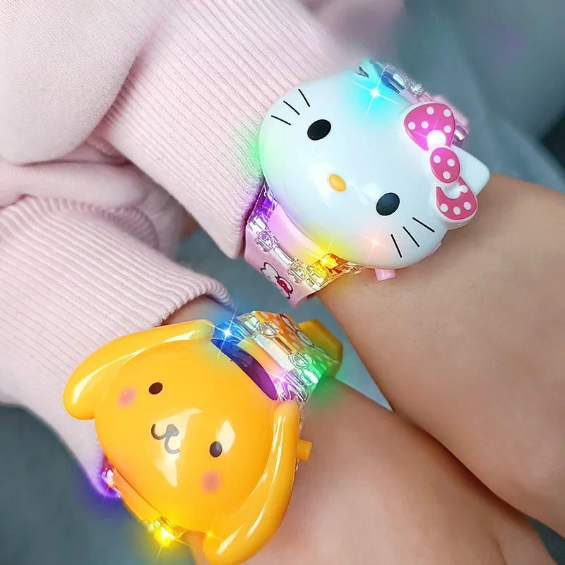 Nuovo orologio musicale Sanrio Kawaii Cartoon Anime Kuromi Cinnamoroll Hello Kitty My Melody Cinturino in silicone Orologi Regali di compleanno per