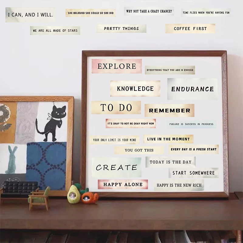 50/100 шт., ретро-этикетка, наклейки со словарным запасом, тетрадь, креативный скейтборд, кофе, сделай сам, чемодан, наклейка для скрапбукинга, милые вещи, подарок