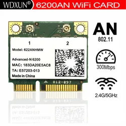 Intel Centrino zaawansowane-N 6200 622 ANHMW 6200AGN pół Mini PCI-E 300 mb/s podwójny zespół 2.4G/5 GHZ WIFI karty bezprzewodowej