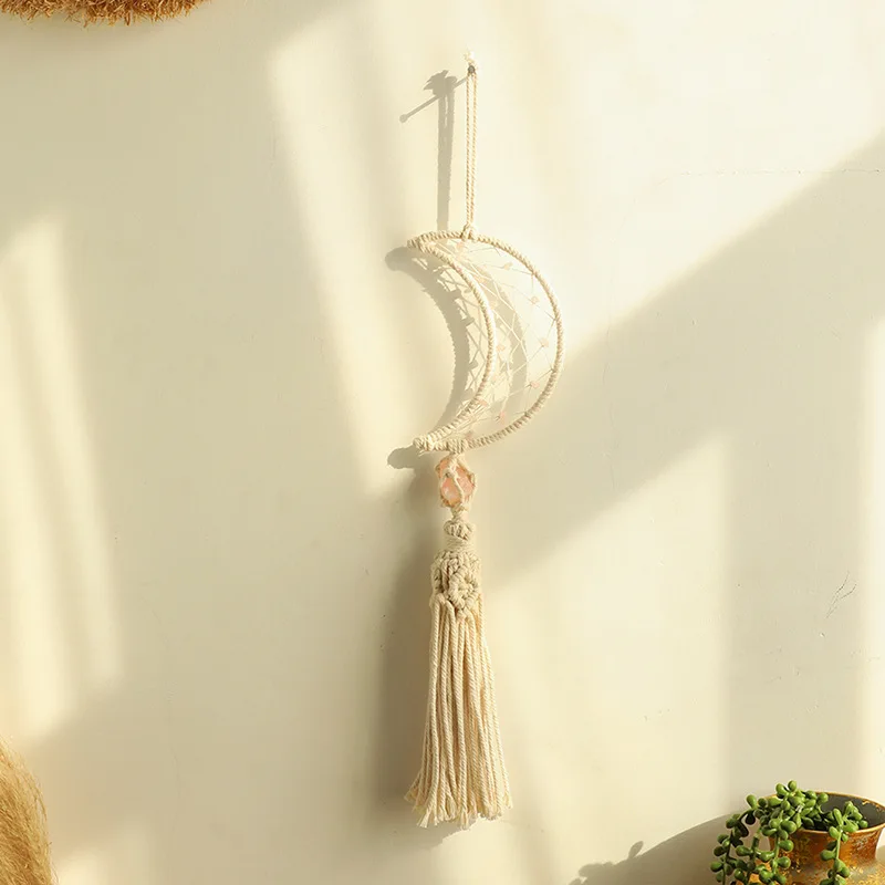 

Catcher Nordic Moon Star Hanging Wall Decoration for Home Eid Mubrack Room Deco Tassel Bohemian pure hand-woven pendant