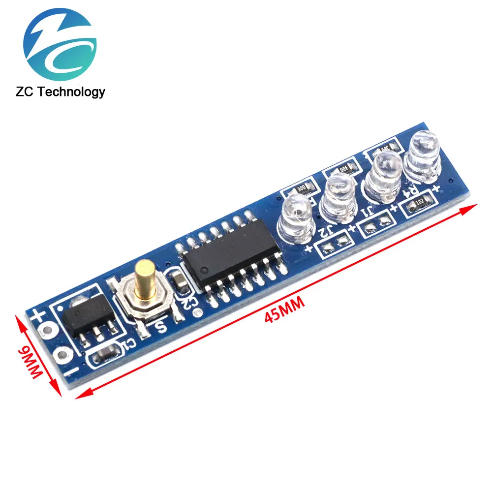 12V 18650 lithium battery pack power meter module LED power indicator light panel 3.7V 1S/2/3/4 series