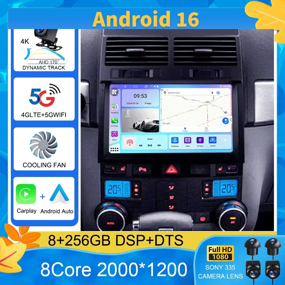 

Android 16 Car Radio For Volkswagen Touareg I 1 GP 2002 - 2010 Video Player Navigation stereo GPS No 2din 2 din dvd
