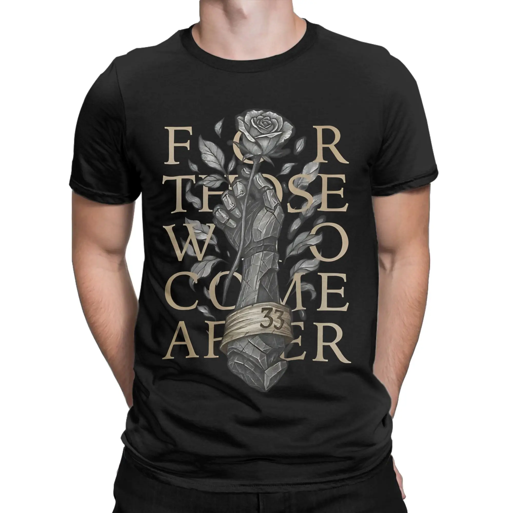 Clair Obscur Expedition  For Those Who Come After Quote T Shirt Men Pure Cotton Novelty T-Shirts Crew Neck  Tees Tops 4XL 5XL