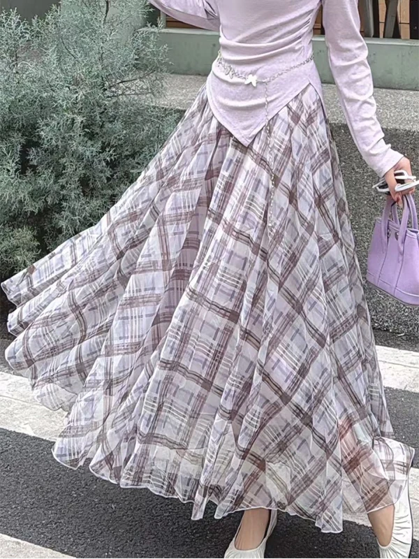 Summer Lightweight Half Skirt Women's Elegant  Style Korean System Beautiful Personality Matching Polyester Fiber Skirt