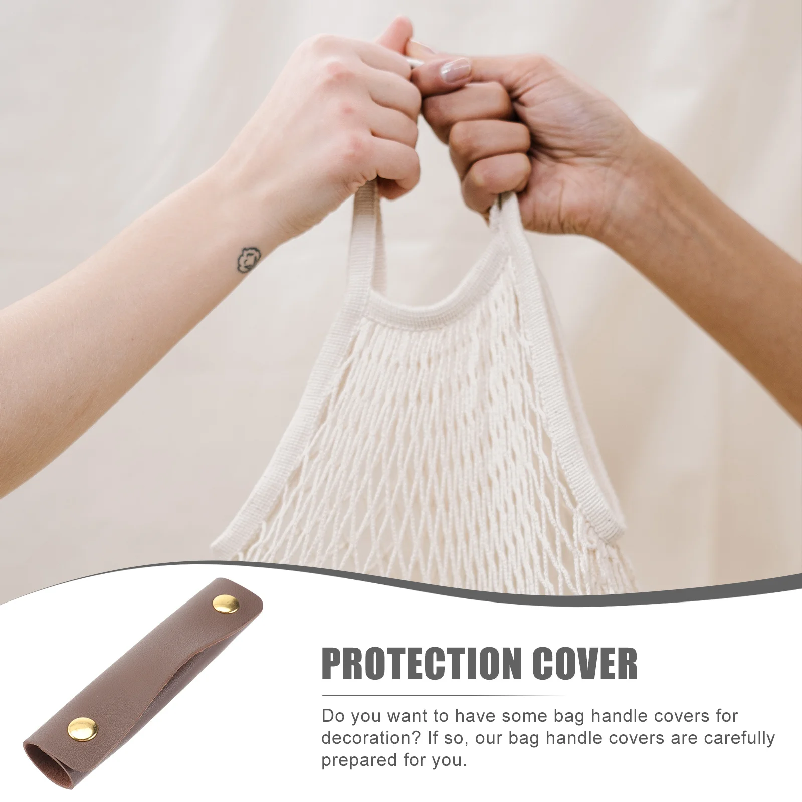 

1pc Bag Handle Cover Pu Sleeve Soft Comfortable Grips For Shopping Bags Heavy Load Protection Bag Accessory