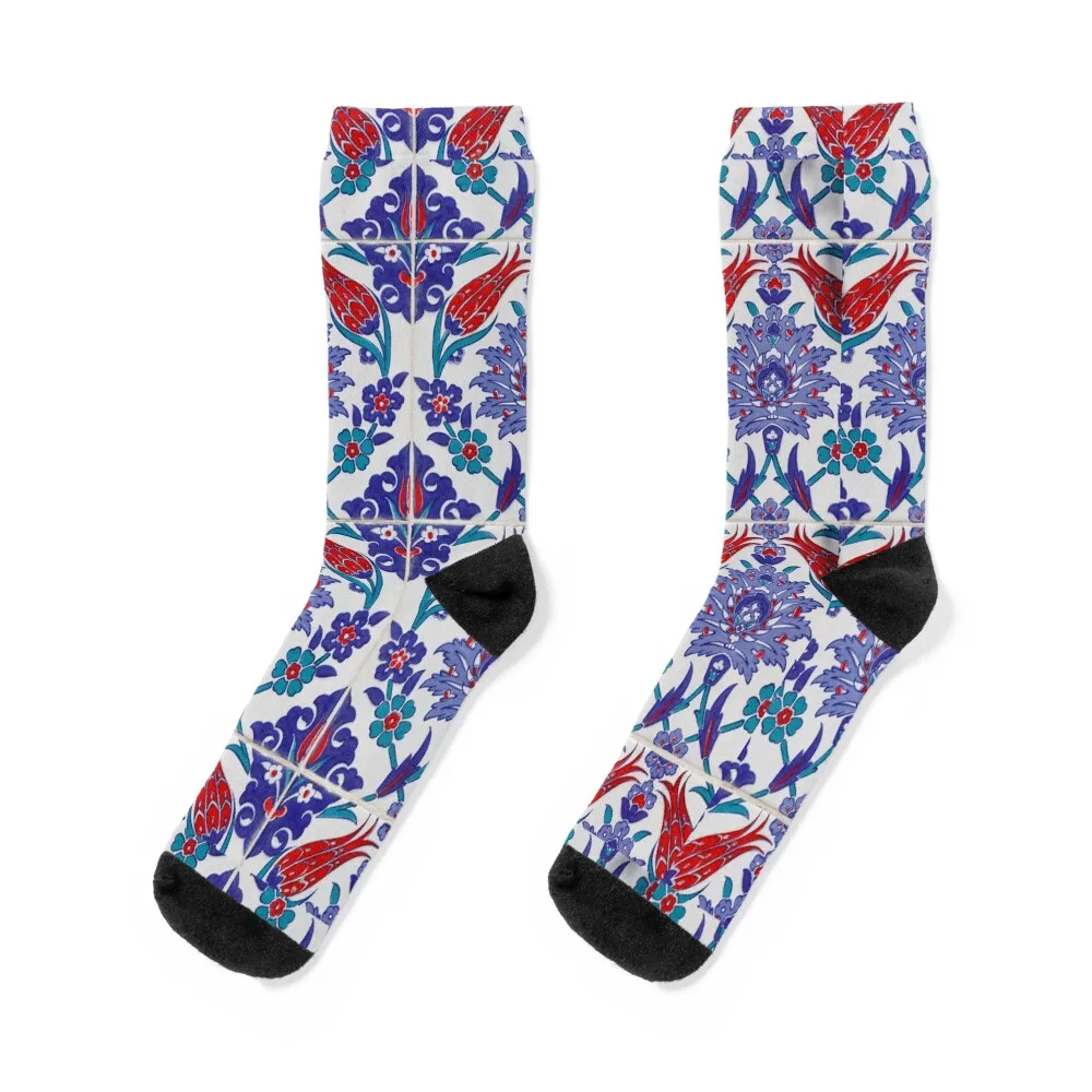 

Blue and Red Tiles Socks Men's custom cool man Socks For Man Women's