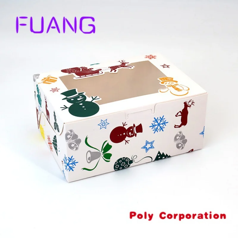 Custom  custom xmas wholesale package  paper gift window candy box christmas paper box for cake boxes for packing box for small 