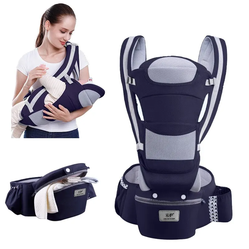 100% Coton Ergonomique Bébé Porte Sac À Dos Détachable Bébé Hipseat Transporteur Avant Face Amovible Siège Bébé Wrap Sling