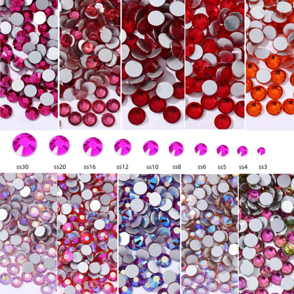 Glitter Crystal Non Hotfix Rhinestones Nails Crystals Diamond стразы diy Nail Accessories 네일파츠 for uñas Nail Charms Nail Art