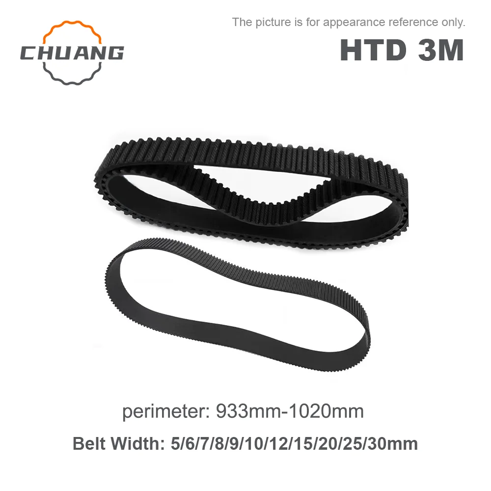 

HTD 3M Rubber Timing belt Width 10/15/20/25/30mm Perimeter 933mm~1020mm HTD 3M Rubber Closed Loop Synchronous Belts