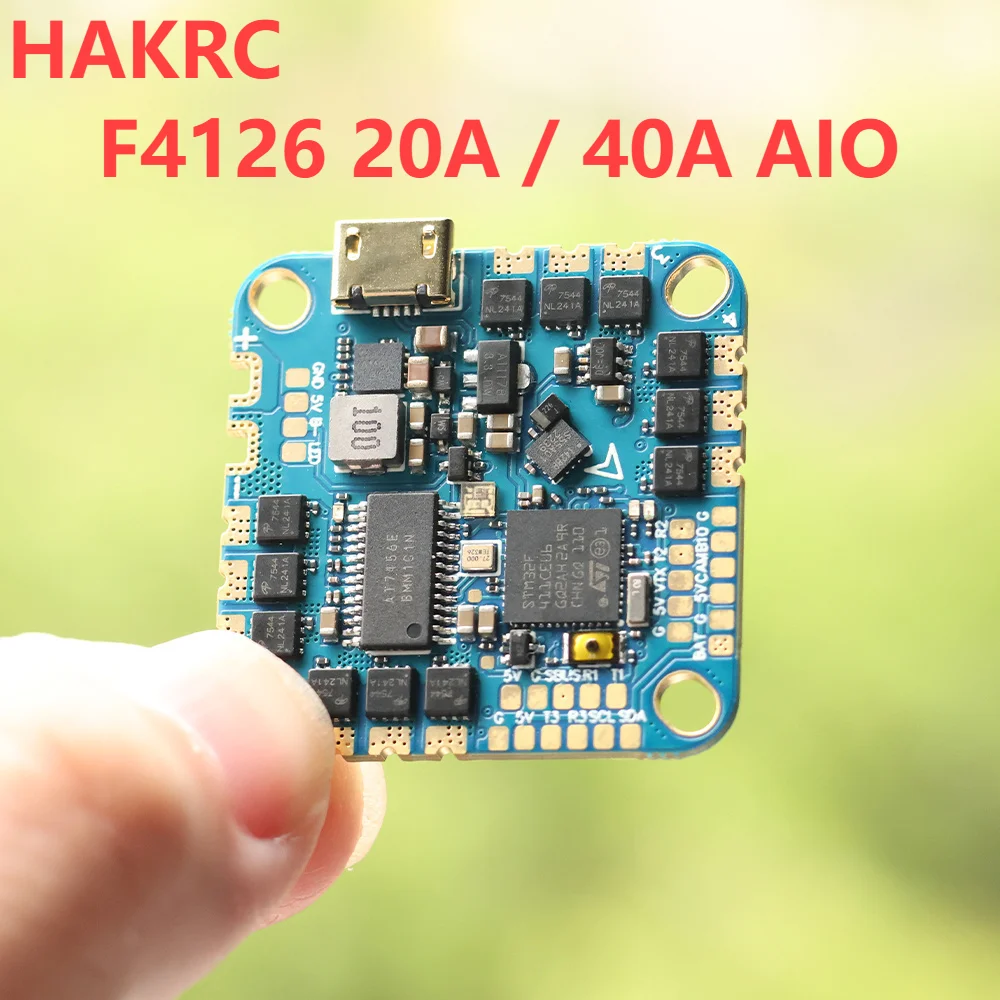 HAKRC F4126 20A/40A AIO ICM42688 F411 Flight Controller BLHELI_S 2-4s ESC 25.5mm for RC FPV Freestyle Toothpick Cinewhoop Drones