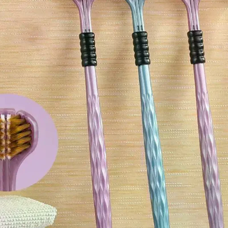 

2pcs 3D Stereo Three-Sided Toothbrush Ultra Fine Soft Hair Adult Toothbrushes Tongue Scraper Oral Care 360° Cleaning Teeth Brush