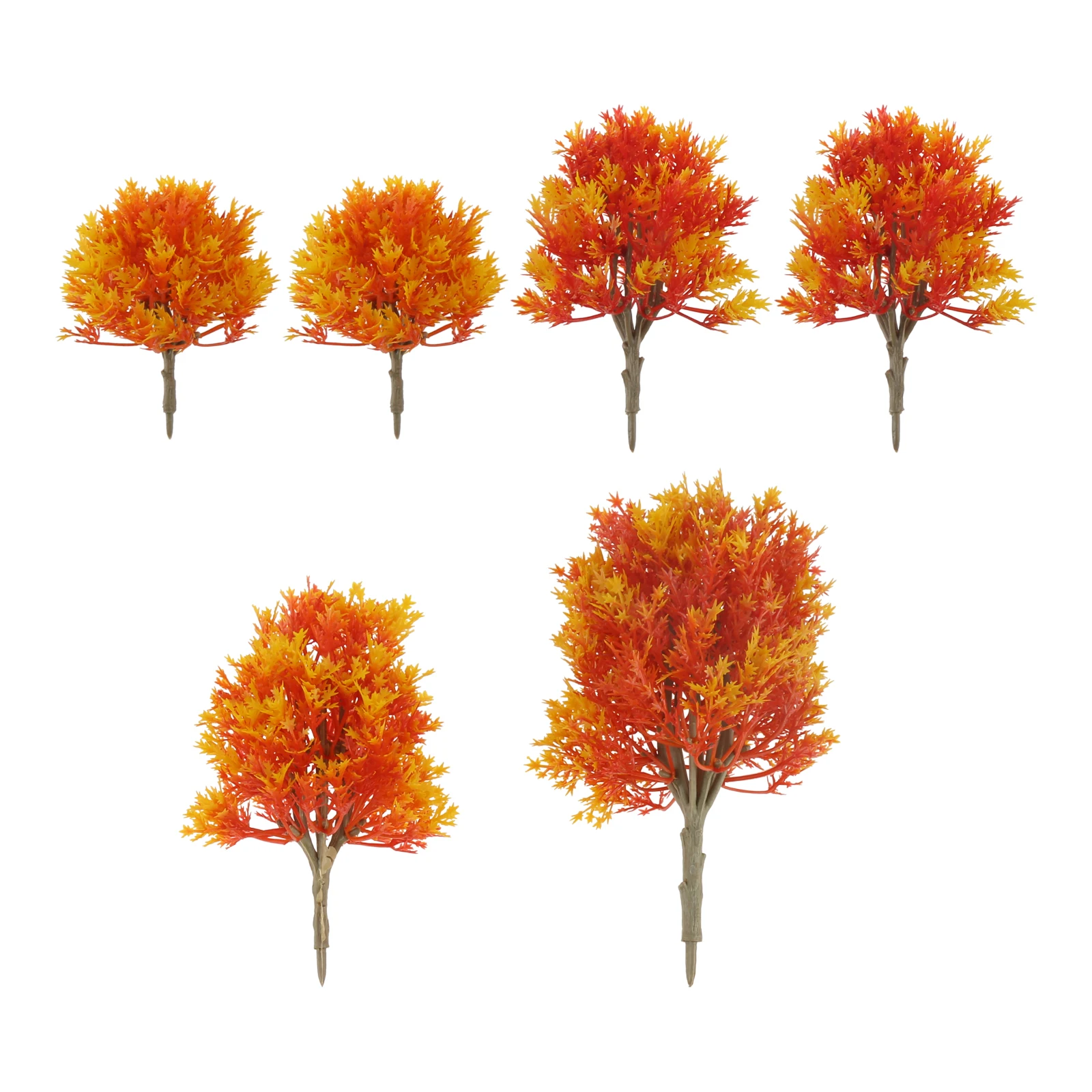 6 Pcs 10-19CM Model Maple Tree Scenery Tree Mixed Model Trees for Model Train Railway Architecture Diorama DIY Scenery Landscape