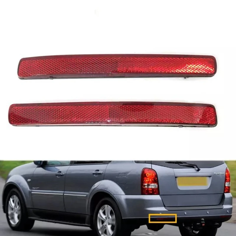 1 Pair Rear Bumper Reflector Assy Rear Bumper Brake Lights For Ssangyong Rexton Kyron 2006-2011 8390108B00 8390208B00