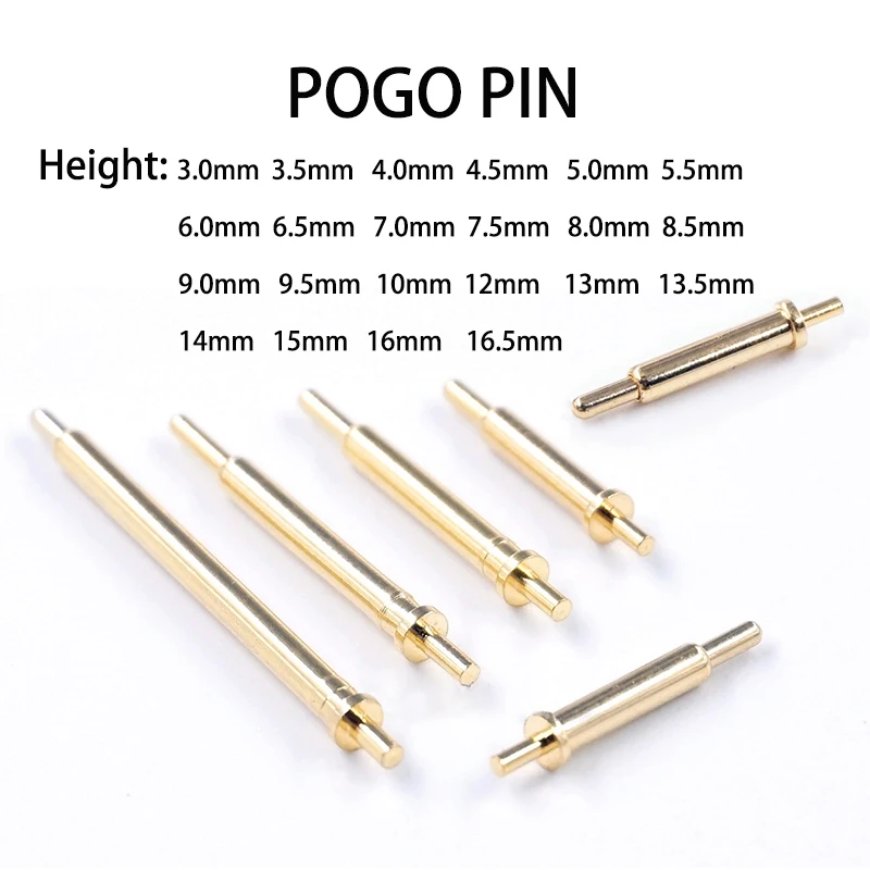 10 Teile/los Pogo Pin Frühling Sonde Stecker Batterie Federbelastete Kontakt SMD Nadel PCB Höhe 3/3,5/4/4,5/5/5,5mm Test Sonden – Detail 1