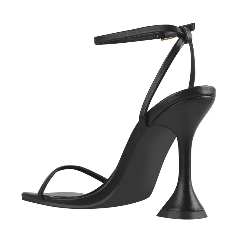 Onlymaker Women Black Ankle Strap High Heel Sandals Summer Sexy Heels