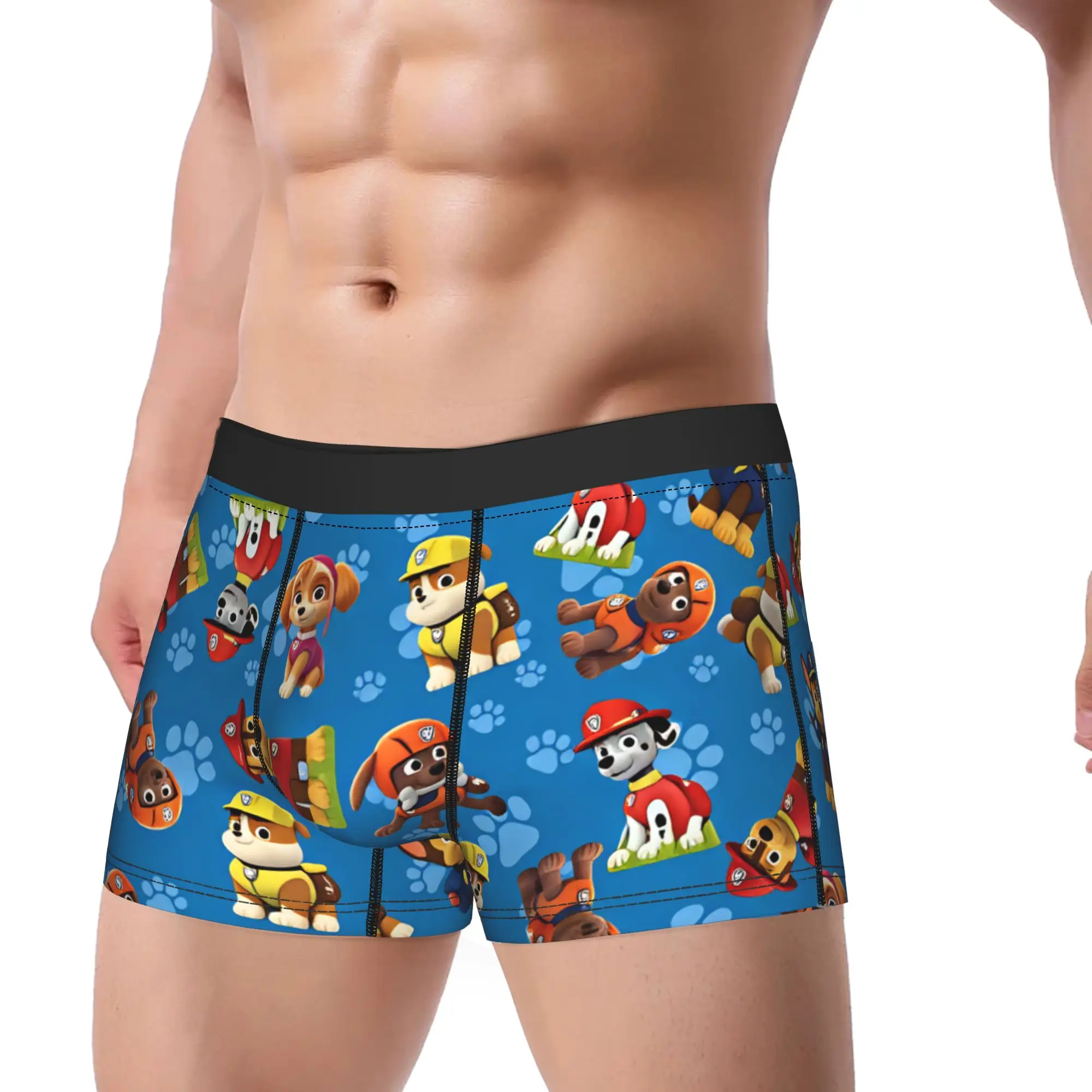 Paw Dogs Puppy Character Tile Art Underwear  Male Shorts Briefs Classic Boxer Shorts High Quality Design Plus Size Panties