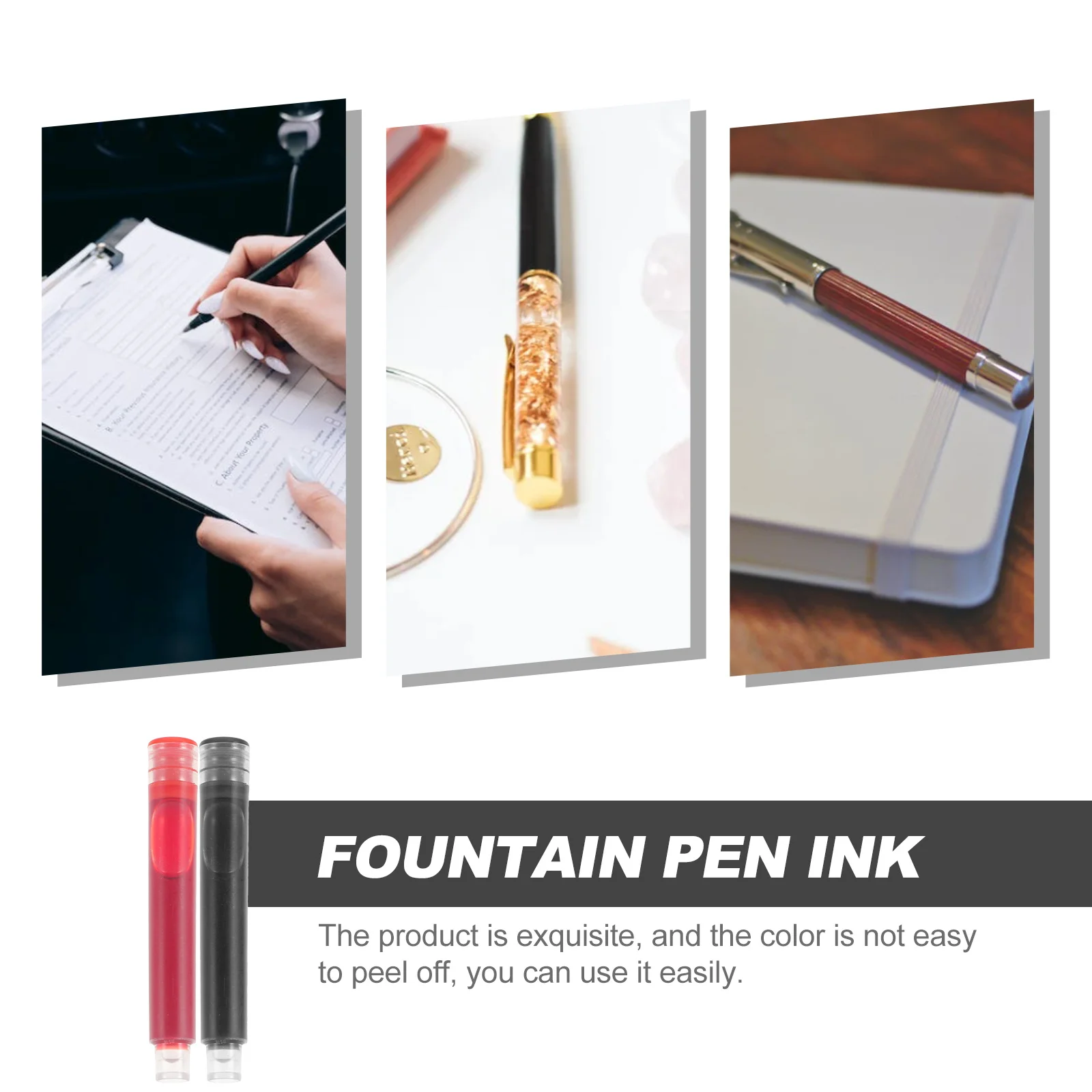 

100Pcs Smooth Writing Fountain Pen Ink Cartridges Long-Lasting Vibrant Color Not Fade Ideal for Students Office Workers Pen Ink