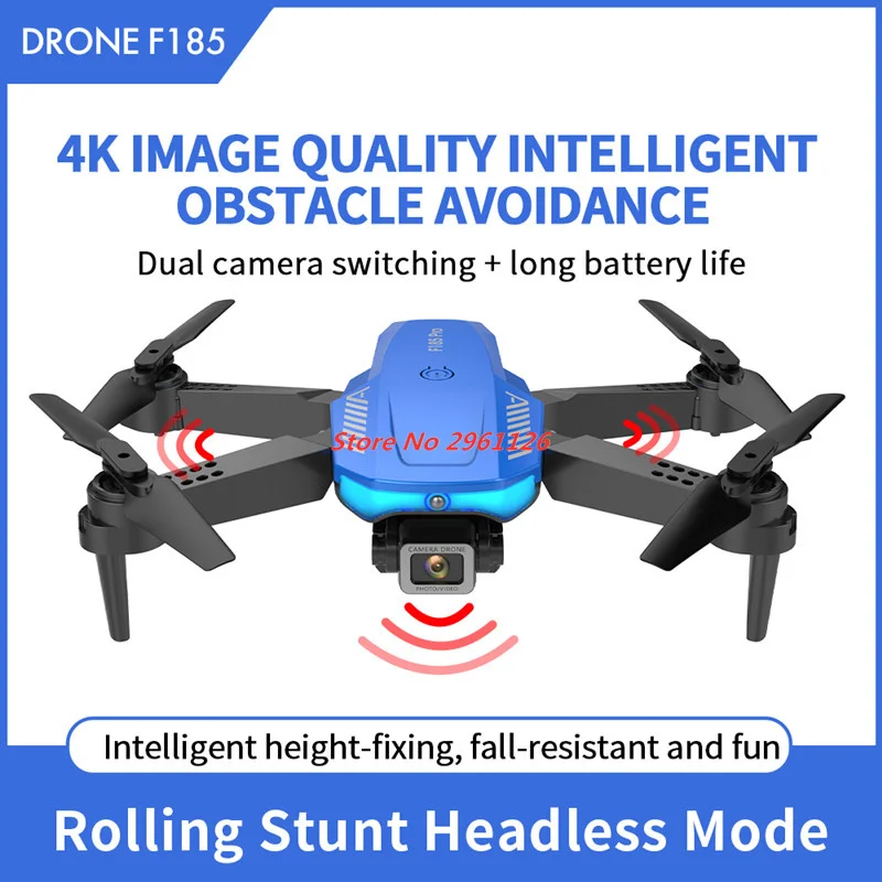 4K HD Camera WiFi FPV Drone Altitude Hold Smart Obstacle Avoidance Quadcopter Headless Mode Foldable Airplane Boy Kid Gifts Toys