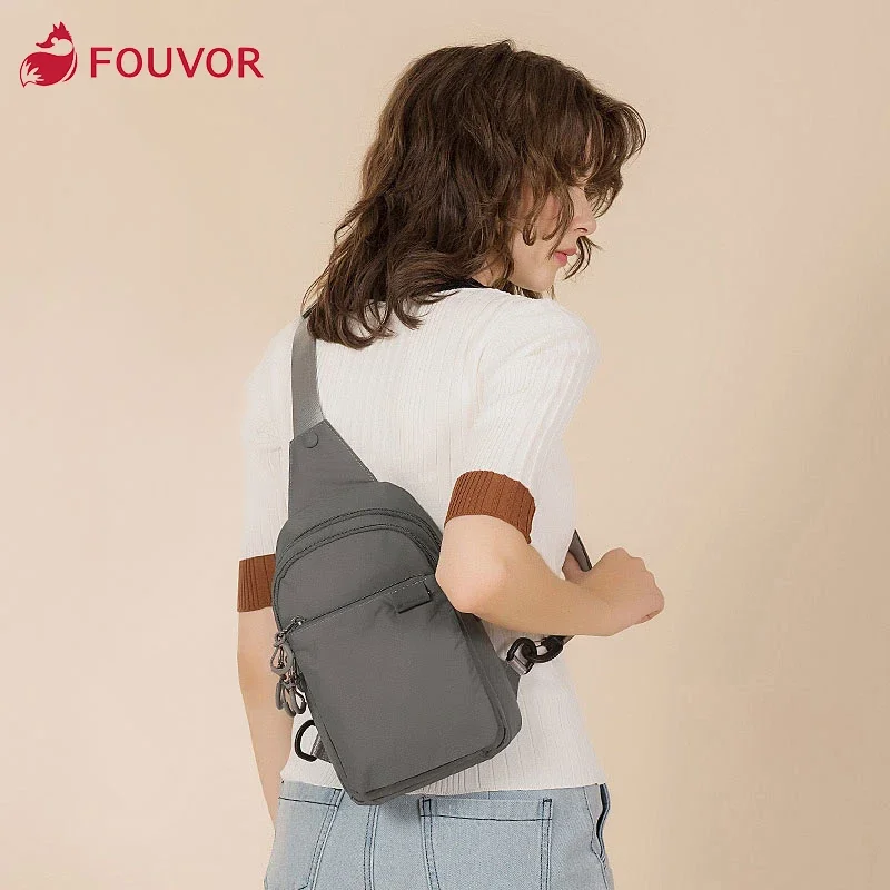 

Fouvor Women's Chest Bag Luxury Brand Fashion High Quality Waist Bags Running Sport Large Capacity Nylon Crossbody Bag2802-05