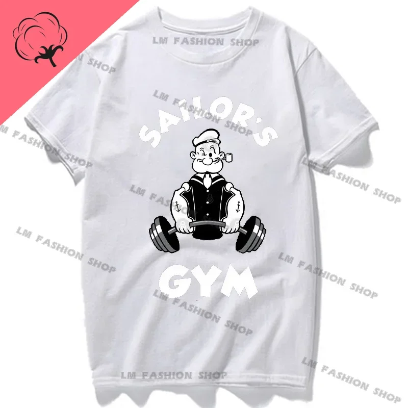 Popeye The Sailor Hot Blood Animation Tops Spinach Session Special Cotton TShirt  Creative Graphic Tees Short Sleeve Ropa Hombre