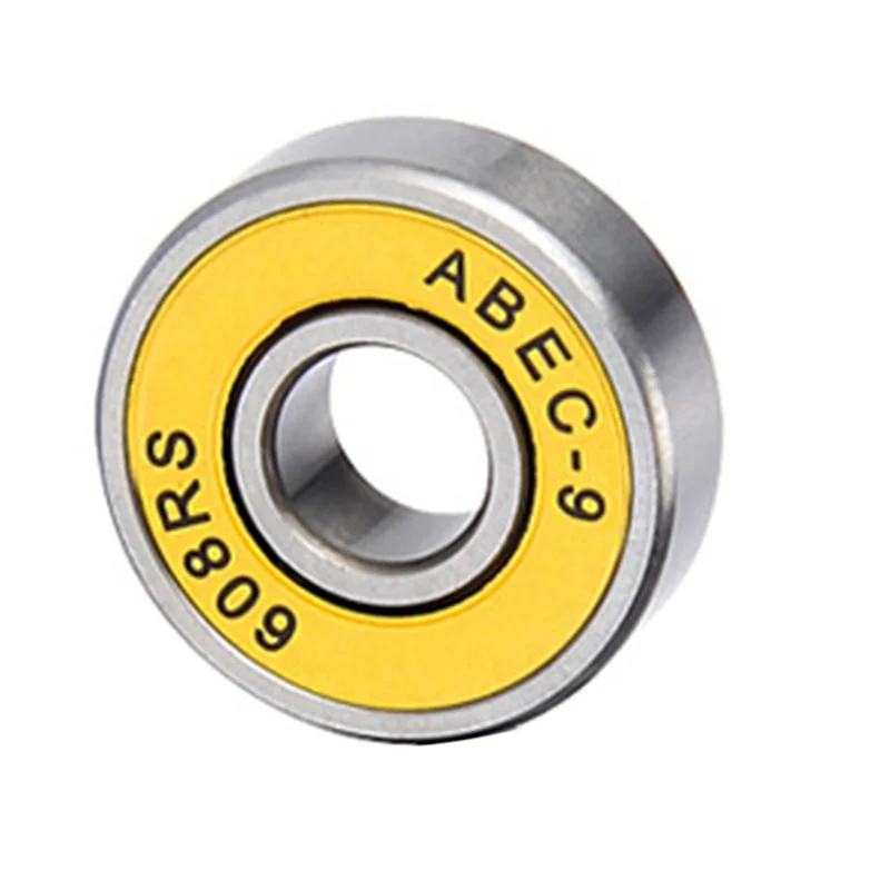 

A06F-64Pcs 608RS Подшипник ABEC9 Подшипники для скейтборда Шарик из хромированной стали для роликовых коньков 8X22x7 мм Желтый