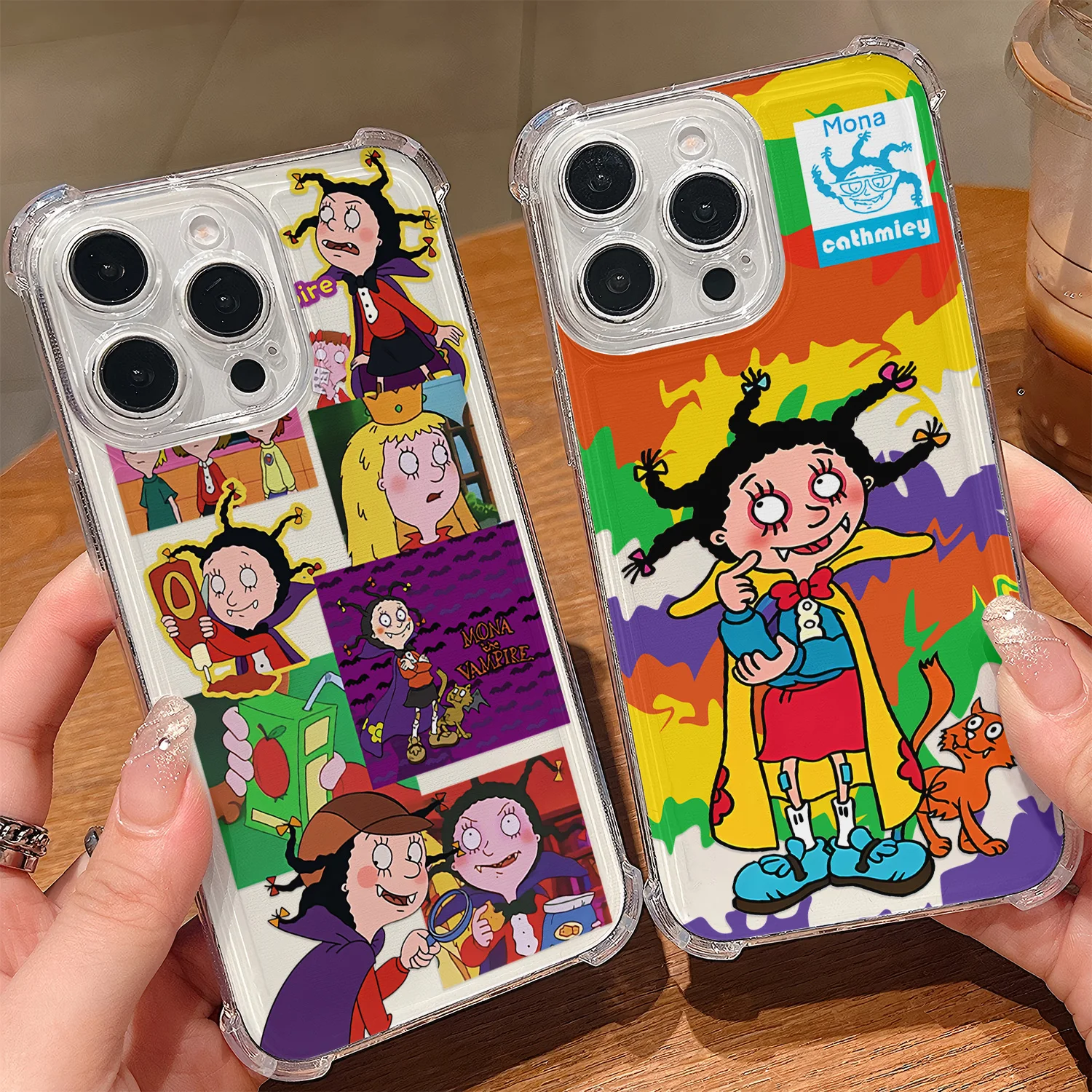 Coque de téléphone dessin animé Mona le Vampire, étui Anti-chute transparent pour Samsung Galaxy S25 S24 S23 S22 S21 S20 Note20 Edge FE Ultra Plus 4G 5G