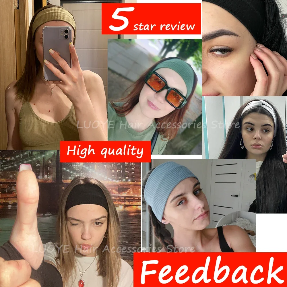 New Knitted Headband for Women Men Autumn Winter Girls Hairband Headwear Elastic Hair Band Hair Accessories