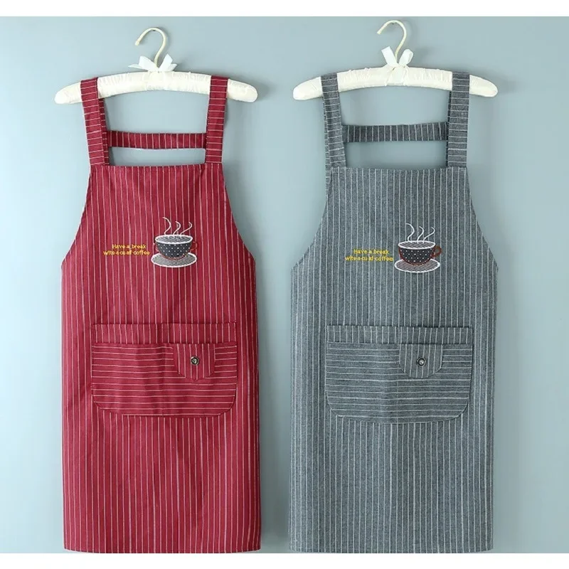 Apron Household Kitchen Home And Abroad Pure Cotton Women 2024 New Net Red Summer Thin Catering Special Work Clothes Kitchen