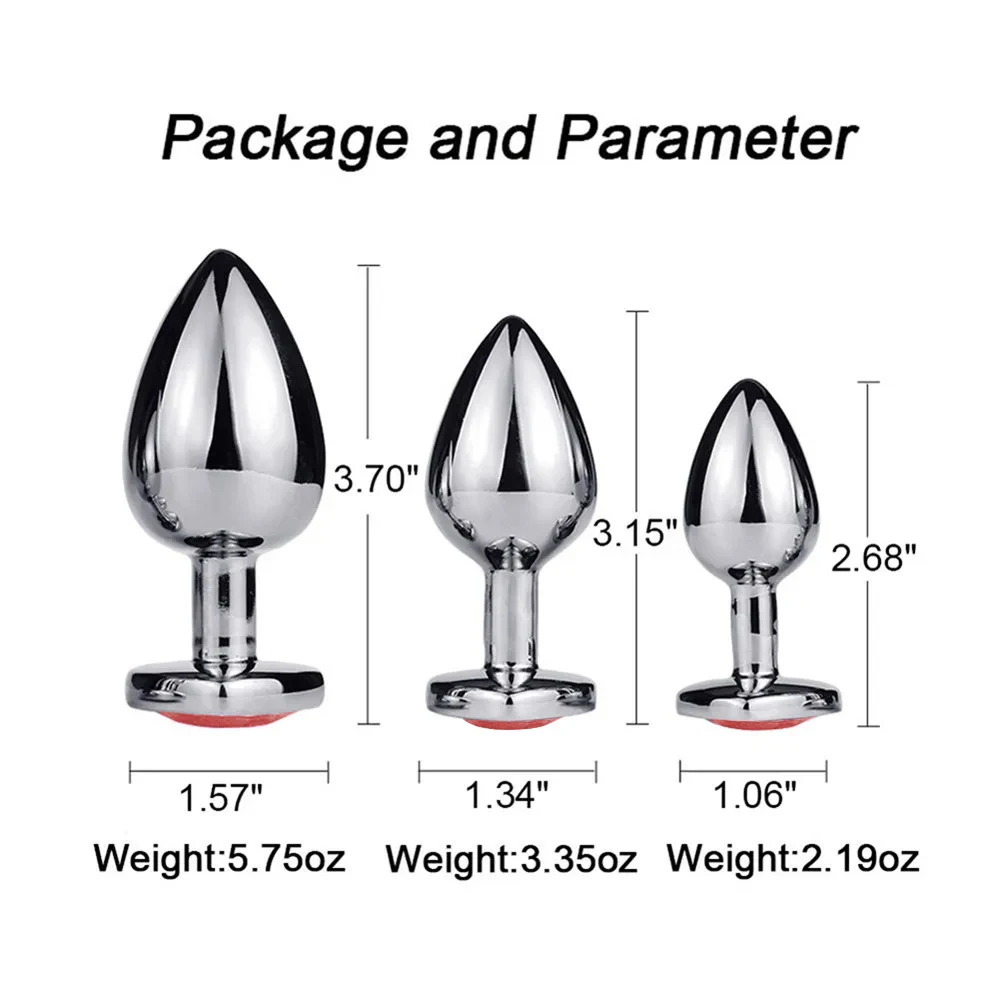 3 Size/set Metal Anal Plug Butt Plug Sex Toy Butt Toy For Women Men Couples Adult Game Masturbator Anal S/M/L Diamond Sex Shop