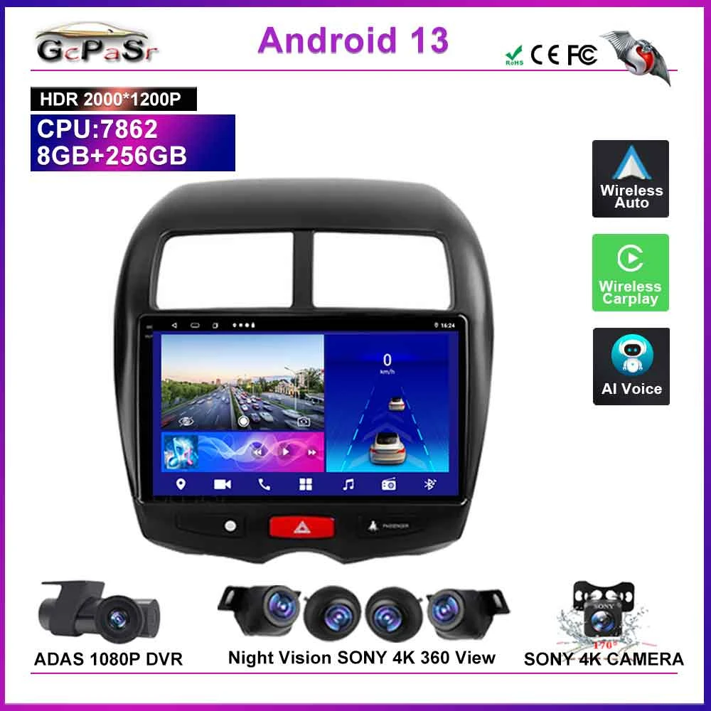 

Android 13 Car Radio For Mitsubishi ASX 1 2010 - 2016 Player DSP Auto Radio Carplay Stereo No 2din DVD 5G Wifi BT QLED Screen