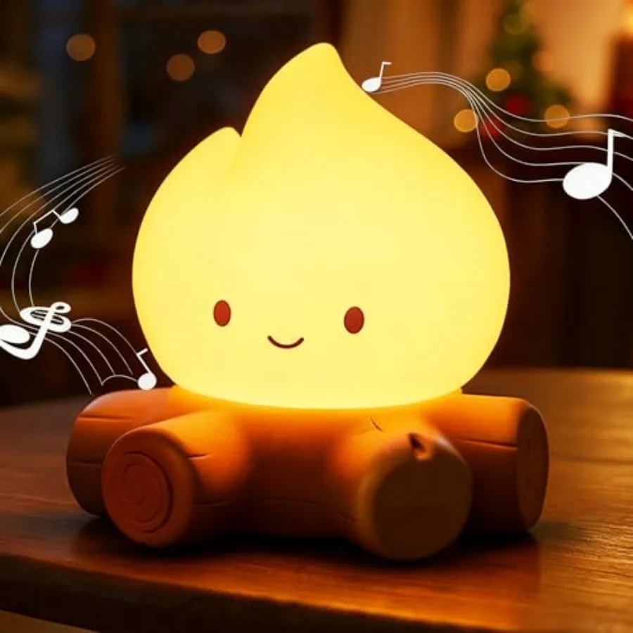 Portable Flame Lamp with White Noise Night Light