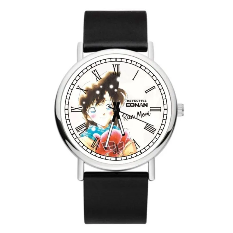 Zegarek kwarcowy dla uczniów, unisex, w stylu anime z motywem Detektiva Conana i postacią Kid the Phantom Thief, z wskazówkami, idealny na prezent świąteczny.