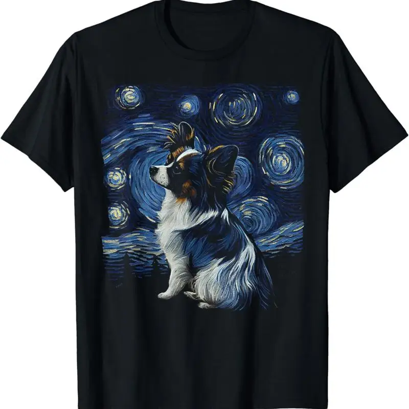 Papillon Dog Starry Night Dogs Lover s T Shirt