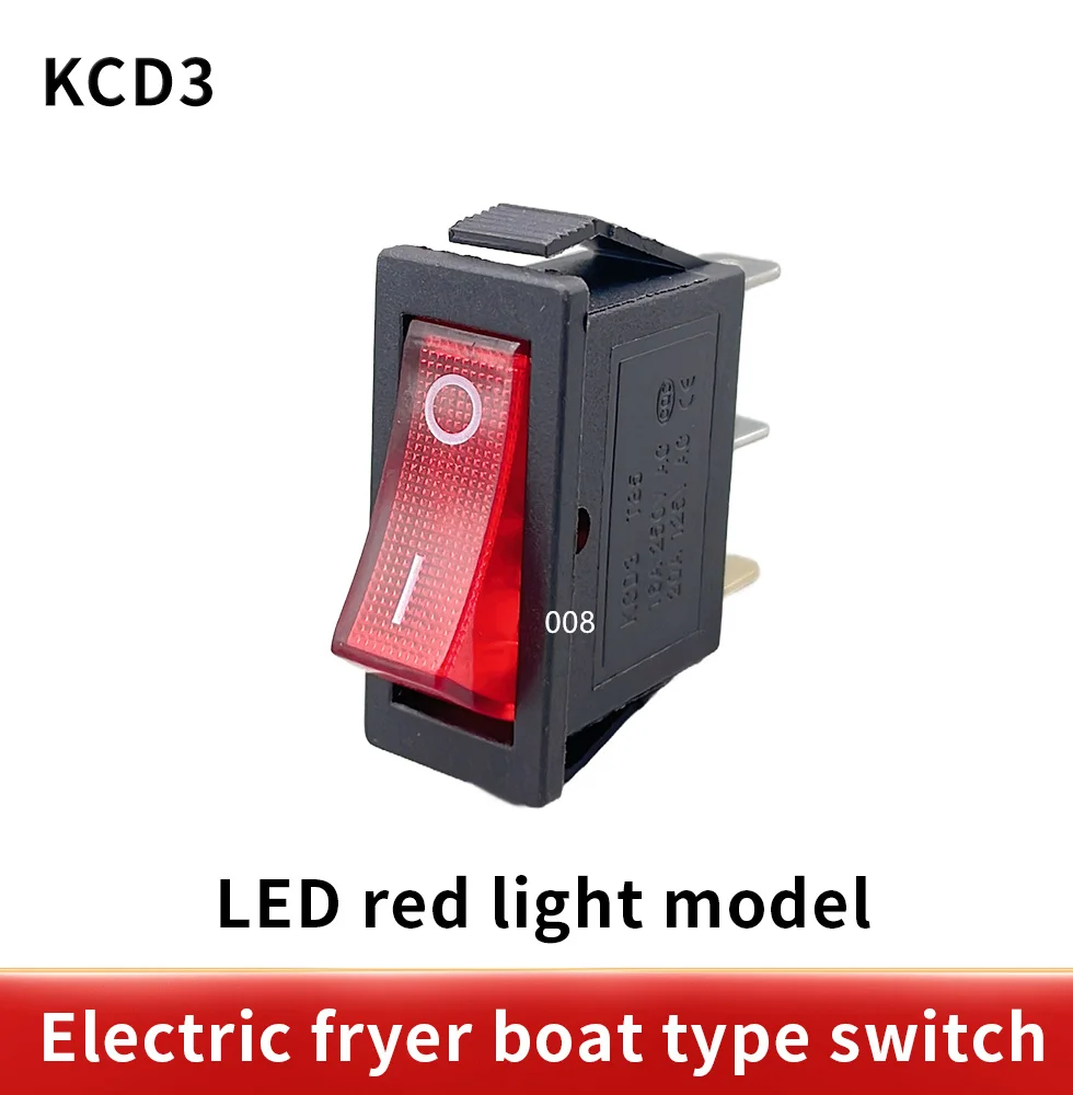 Promotion! 10Pcs 3 Pin SPST Neon Light On/Off Rocker Switch AC 250V/10A 125V/15A KCD3 red