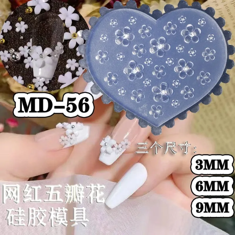 Silicone Bow Flower Esculpido Nails Stickers, Nail Acessórios, Enhancement Moldes, Art Design, Prego Modelos, Selo, 1Pc