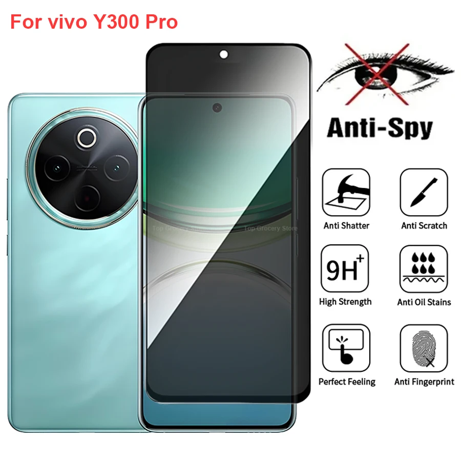 

For Vivo Y300 Pro Anti Spy Privacy Tempered Glass Screen Protector Compatible For VivoY300 Pro Full Cover Screen Phone Film