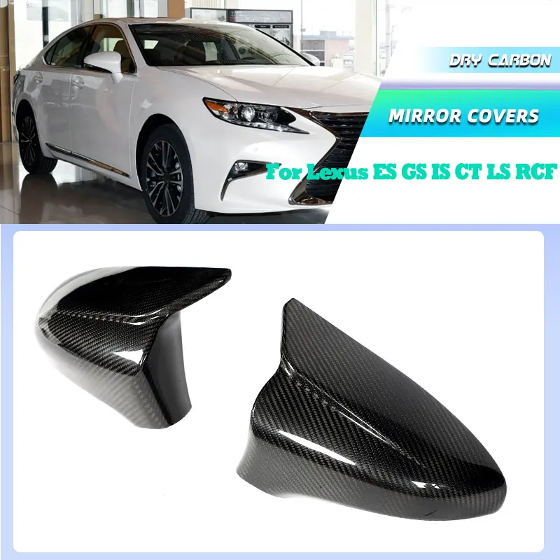 

Prepreg Dry Carbon Car Rearview Mirror Covers Caps for Lexus ES GS IS CT LS RCF ES250 IS300 2014-2020 Side Mirror Caps Shell LHD