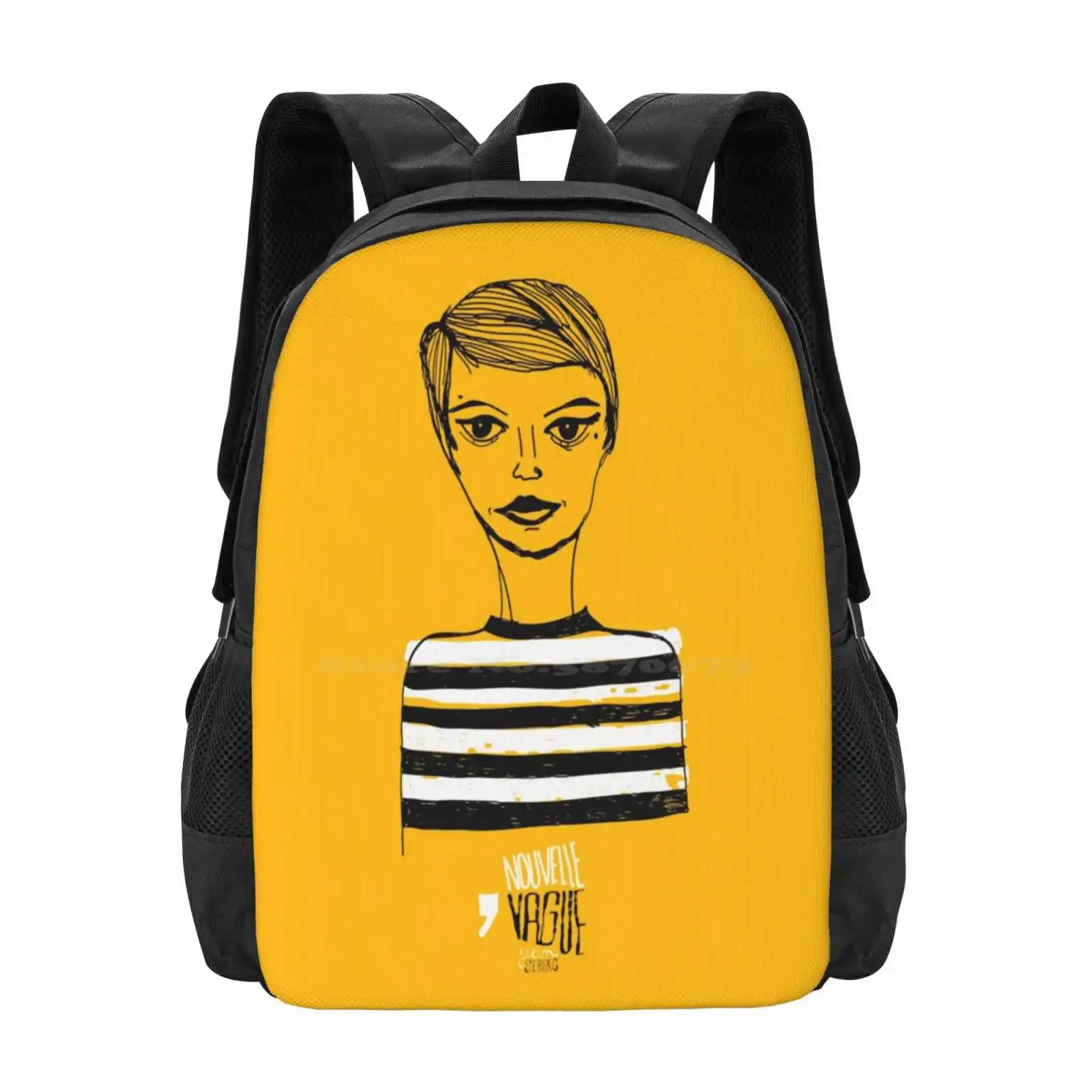 Jean Seberg Hot Sale Schoolbag Backpack Fashion Bags Jean Seberg Nouvelle Vague Ink Yellow Movies France 50 60 70 Vintage Cool