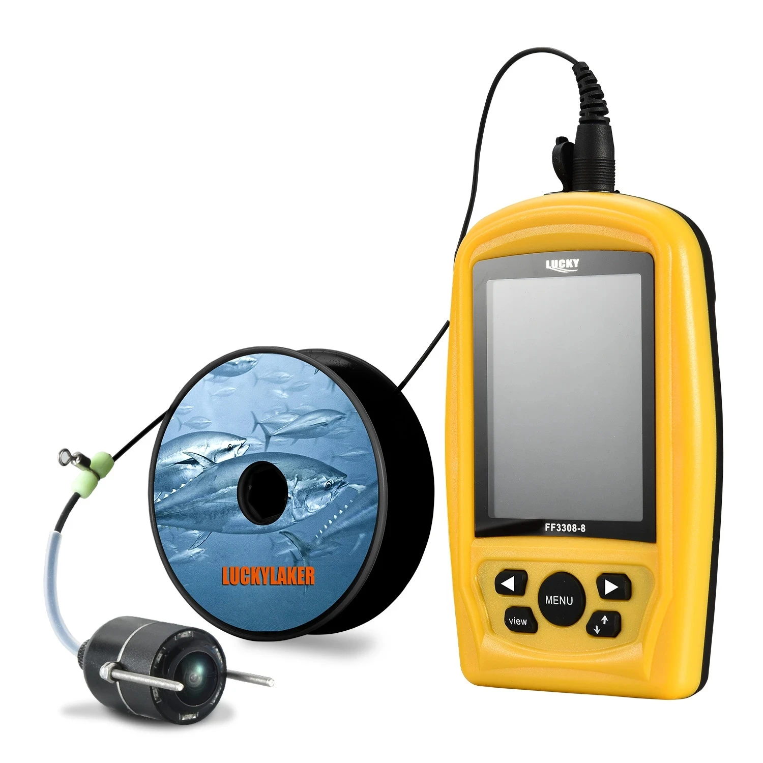 

Lucky Portable Underwater Fishing Finder 3308-8 System CMD Sensor 3.5 inch TFT RGB Waterproof Monitor Fish Sea 20M