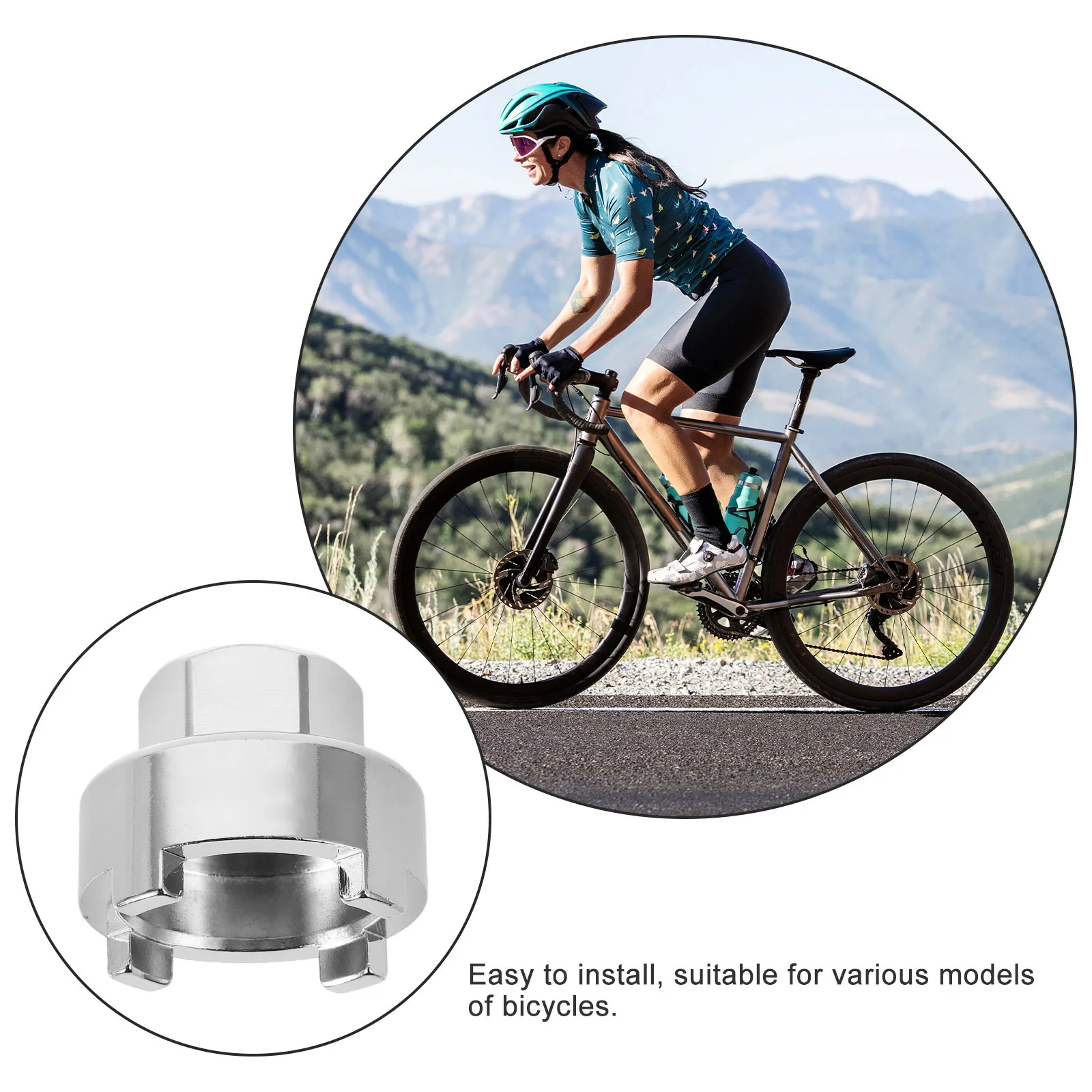 

Bicycle Flywheel Removal Tool Single Speed Fixed Gear Bike Maintenance Wrench for Cassette and Sprocket Installation Repair Kit