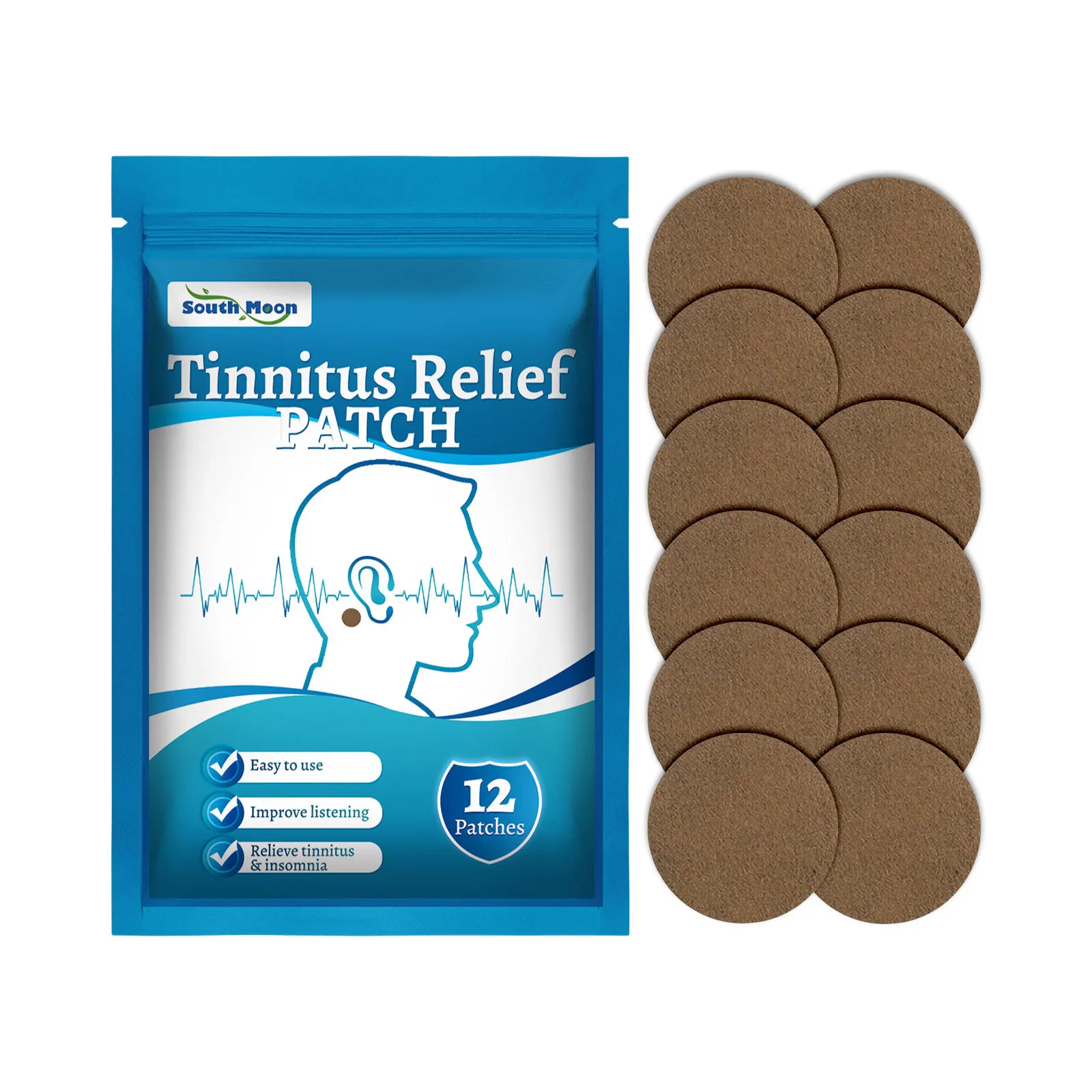 Tinnitus Treatment Patch Ear Pain Ringing Buzzing Relief Hearing Loss Sticker Improve Deafness Herbal Extract Medical Plaster