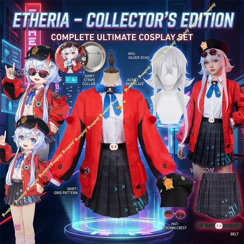 

Neverness To Everness Costume Sagiri/Sakir Costume High Quality Costume Set With Clothes,Wigs,Badge Hallowen Play Role Clothes