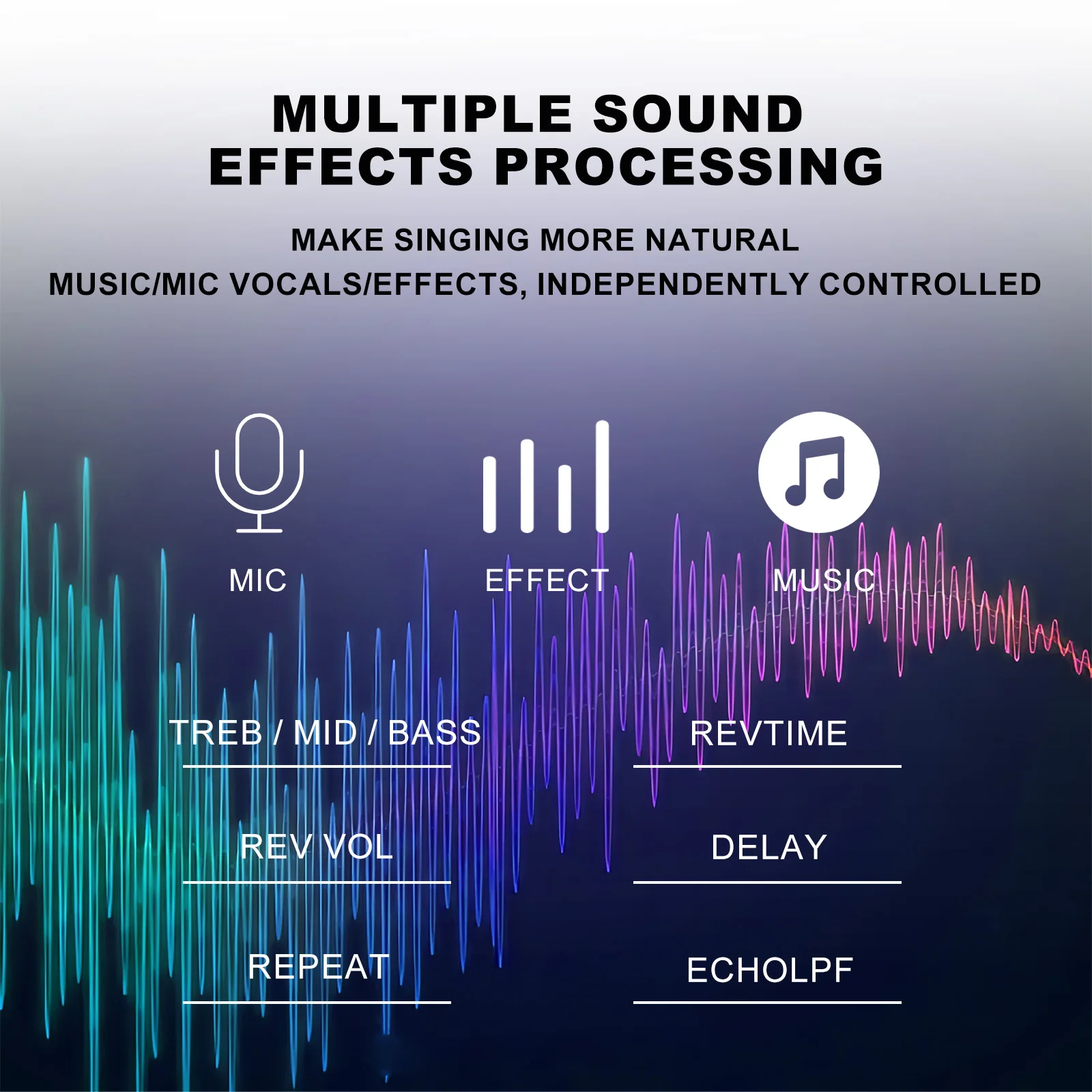 Professional Ktv digital equalizer preamplifier effects device audio processor Echo USB Mp3 home reverb karaoke